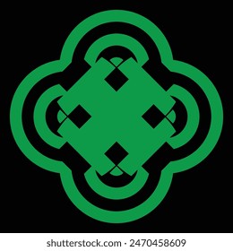 diseño abstracto de cerámica verde o azulejos sobre un fondo negro