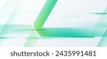 Abstract design with green glowing triangle geometric lines on white background. Modern minimal trendy lines pattern. Vector illustration