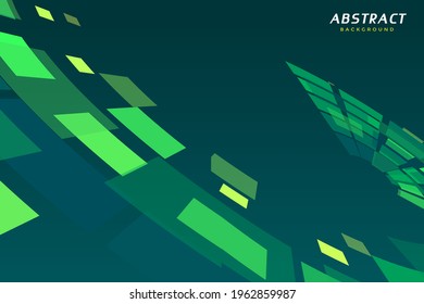 abstract design with green mosaic shape