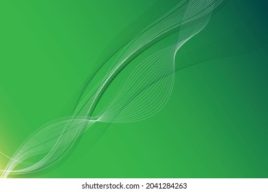 abstract design green. stylish line art background.curve wavy smooth vector.