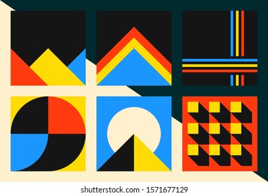 Abstract design of a grid of squares. Modern design of geometric shapes in squares. Beautiful pattern of visual graphics.