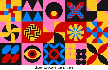 Abstract design of a grid of squares. Modern design of geometric shapes in squares. Beautiful pattern of visual graphics.