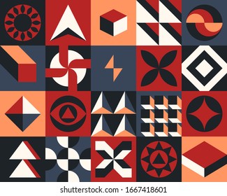 Abstract design of a grid of squares. Modern design of geometric shapes in squares. Beautiful pattern of visual graphics.