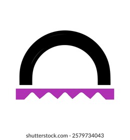 Abstract design with half circle and sawtooth shape