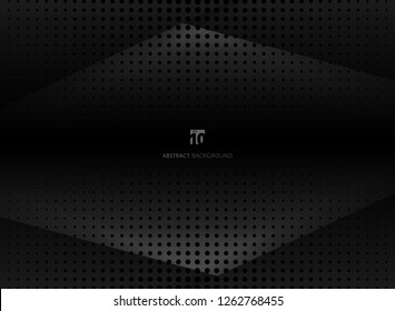Abstract design halftone black and gray background. Decorative website layout or poster, banner, brochure, print, ad. Vector illustration