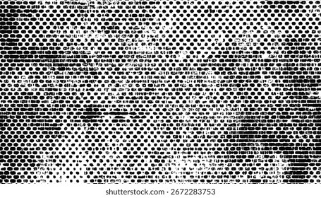 Design abstrato com fundo de pontos de meio-tom e fundo de textura com um design aflito este projeto vetorial são sujos e arranha quadro. Textura das partículas de poeira e dos grãos de poeira .