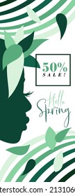 Abstract design of Hello Spring text on an isolated white background