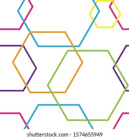 abstract design hexagon background seamless pattern vector colorful