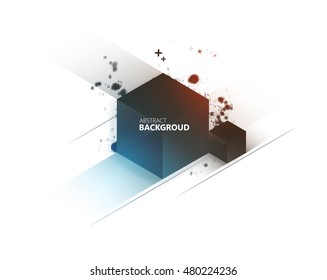 Abstract Design, Hexagon Background. Vector backdrop illustration on white. Isolated.
