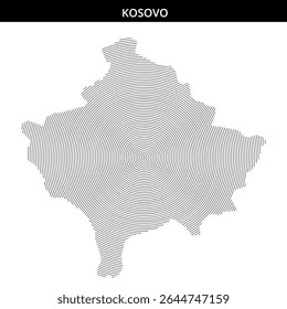 Abstract design highlighting the geographical outline of Kosovo.
