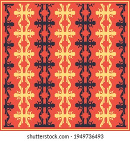 Abstract design for hijab, shawl, headscarf, bandana and other textiles. Square print with ornaments. 
