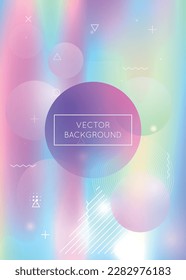 Abstraktes Design. Hologram Fluid. Zauberhafter futuristischer Hintergrund. Science Dots. Memphis Flyer. Weiches Layout. Minimale Form. Violet Space Muster. Blaues abstraktes Design