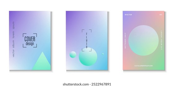 Abstract Design. Hologram Poster. Minimal Shape. Blue 3d Set. Multyplying Neon Collection. Holographic Background. Astronaut Elegant Elements. Purple Abstract Design