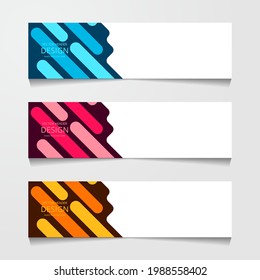 Abstract design horizontal banner, web banner, corporate banner. vector illustration