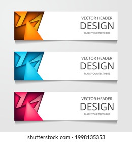 Abstract Design Horizontal Web banner, For Business Promotion, Vector Illustration