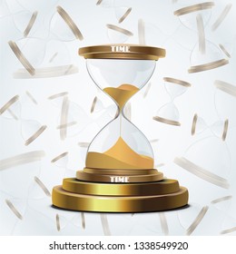 abstract design of hourglass, in the form of lines and points