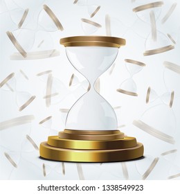 abstract design of hourglass, in the form of lines and points