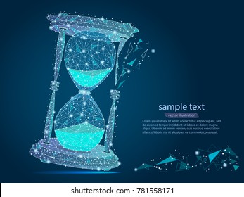 abstract design of hourglass, in the form of lines and points