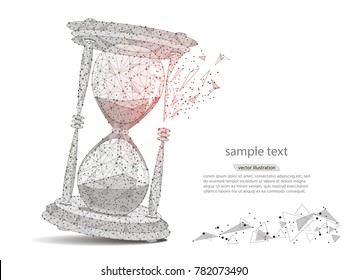 abstract design of hourglass, in the form of lines and points