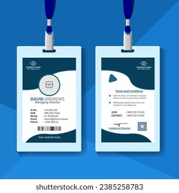 Abstract Design Id Cards Template With Photo