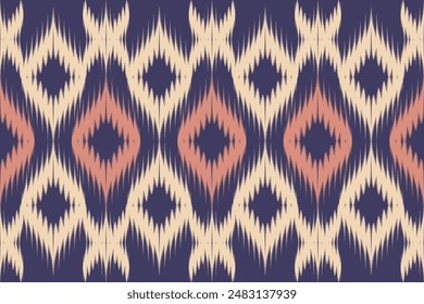 Diseño Abstractas ikat Vector patrón sin fisuras decorativo tradicional para la ropa étnica con Fondo de pantalla de alfombra de cortina de fondo ornamento azteca impresión hecha a mano arte hermoso colorido.