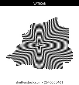 Abstract design illustrates the geographical outline of Vatican City.