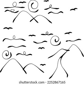 abstract design illustration, abstract black line