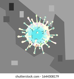 Abstract design of illustration corona virus in wpap or pop art style 
