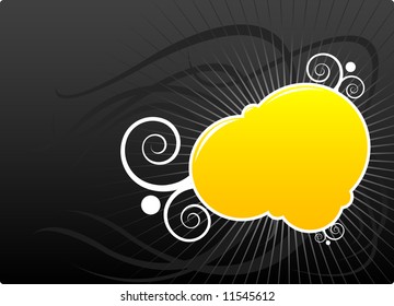 Abstract design illustration frame on dark background