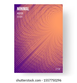 Abstract design, illustration of poster. Colorful lines. Color name: atomic tangerine, indigo. Template, cover. Concept design. Eps10 vector.