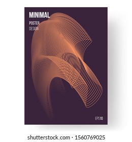 Abstract design, illustration of poster. Fluid outlines, shapes. Colors name: atomic tangerine, deep purple. Template, cover. Concept design. Eps10 vector.