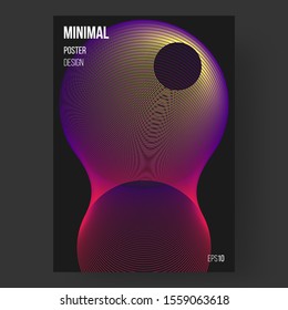 Abstract design, illustration of poster. Out line circles. Color name: spanish crimson, indigo, laser lemon, eerie black. Template, cover. Concept design. Eps10 vector.