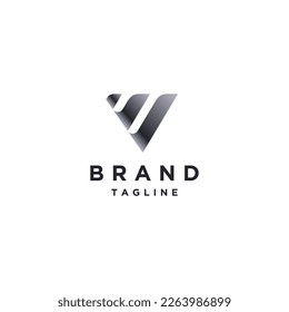 Abstract Design Initials Letter V Logo Design. Modern Triangle Symbol Logo Design.
