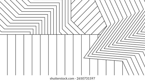 Design abstrato com linhas de interseção criando um padrão de estrelas e listras.