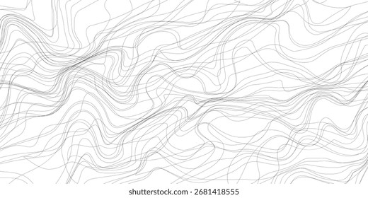 Abstract design of interwoven, wavy lines on a white background.