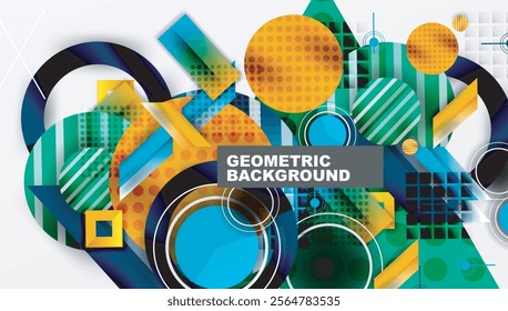 Abstract design with layered geometric shapes