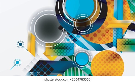 Abstract design with layered geometric shapes
