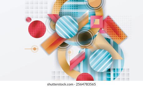Abstract design with layered geometric shapes