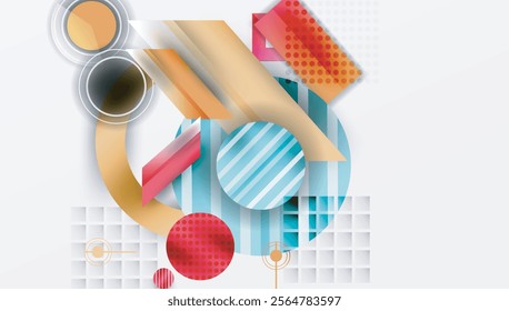 Abstract design with layered geometric shapes