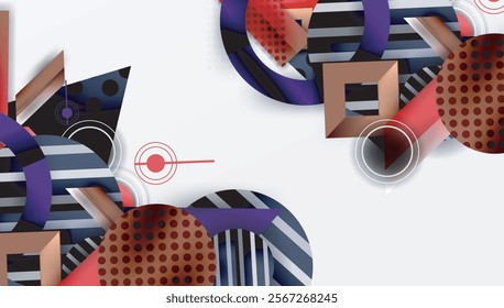 Abstract design with layered geometric shapes