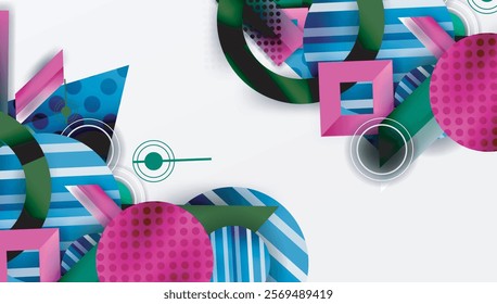 Abstract design with layered geometric shapes