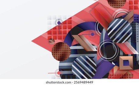 Abstract design with layered geometric shapes