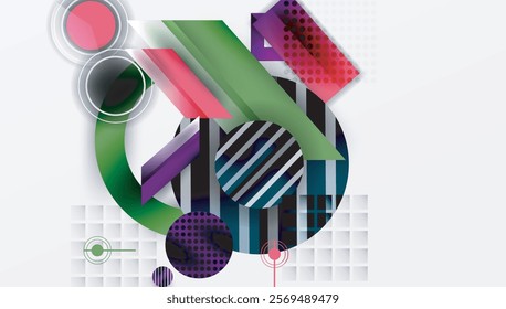 Abstract design with layered geometric shapes