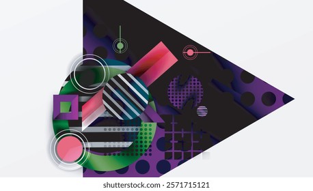 Abstract design with layered geometric shapes