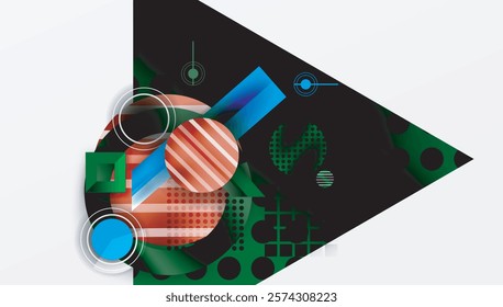 Abstract design with layered geometric shapes