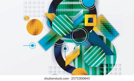 Abstract design with layered geometric shapes