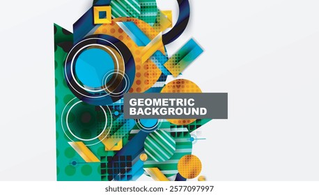Abstract design with layered geometric shapes