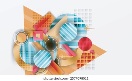Abstract design with layered geometric shapes