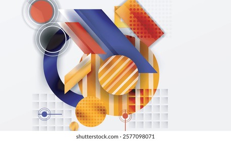 Abstract design with layered geometric shapes