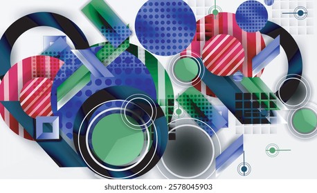 Abstract design with layered geometric shapes